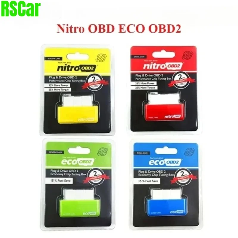 Nitro OBD ECO OBD2 Chip Tuning Box Plug Saves 15% FueL Double/Single-Plate Fuels Saver for