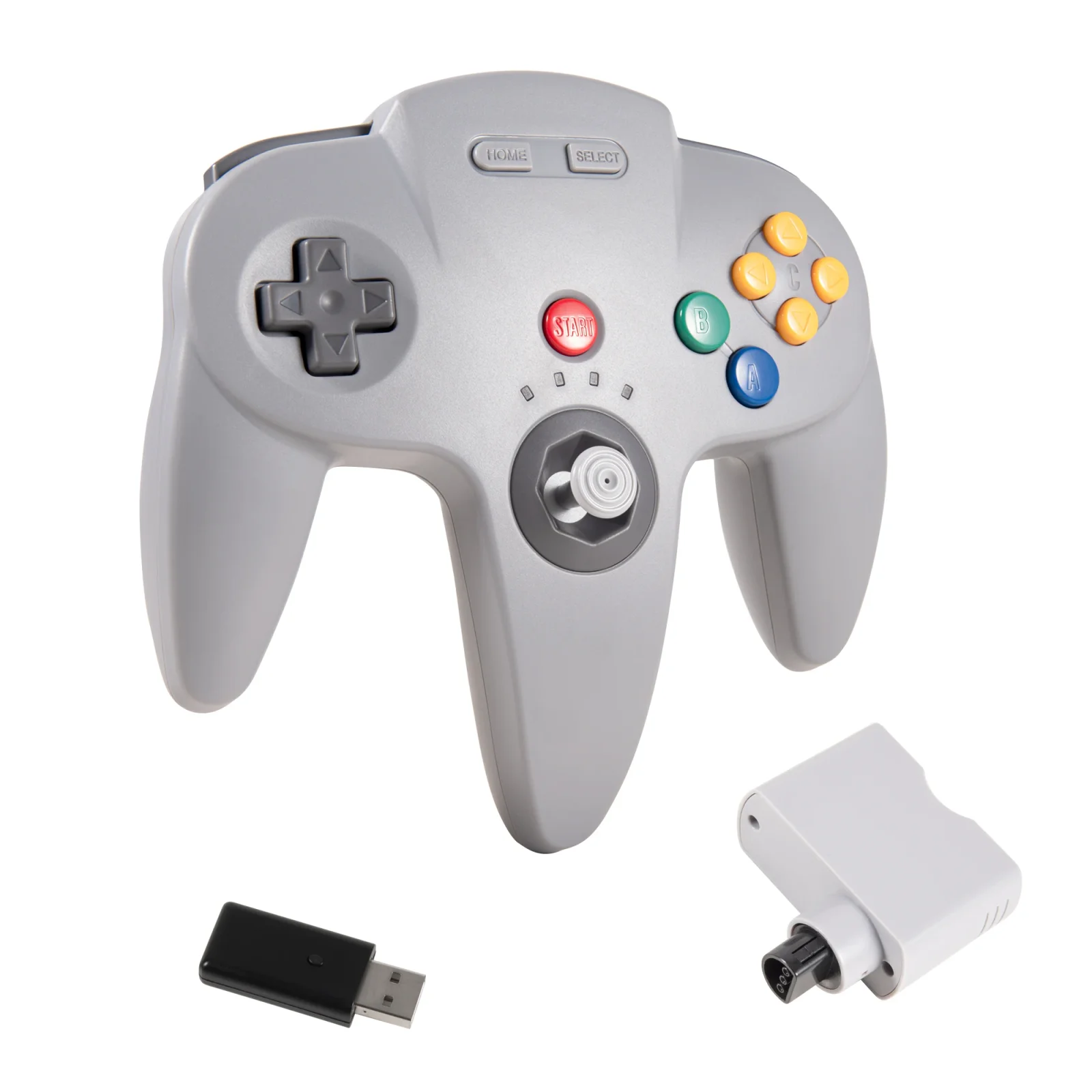 2.4 GHz Wireless N64 Controller Built in Rumble Remote with USB & N64 Adapter for N64 Swit