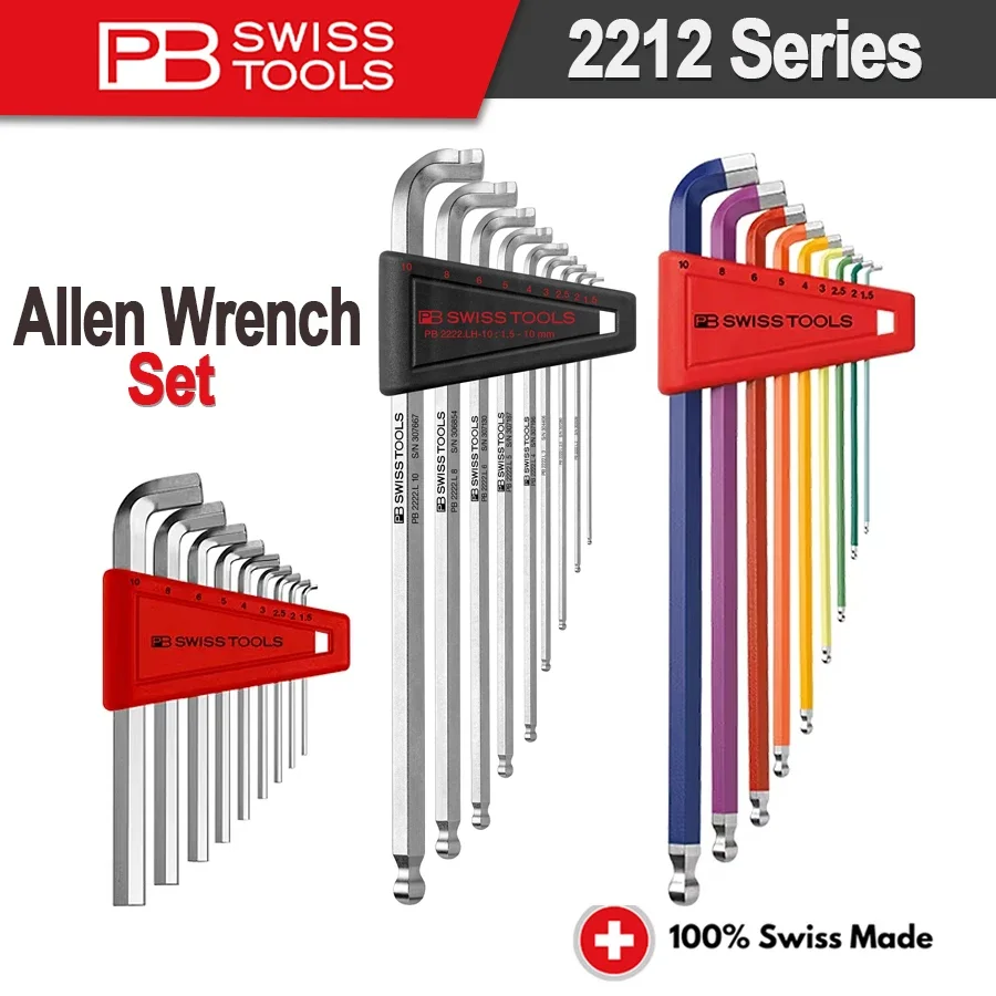 PB Swiss Tools 2212 Series Allen Wrench Set with Ball Head