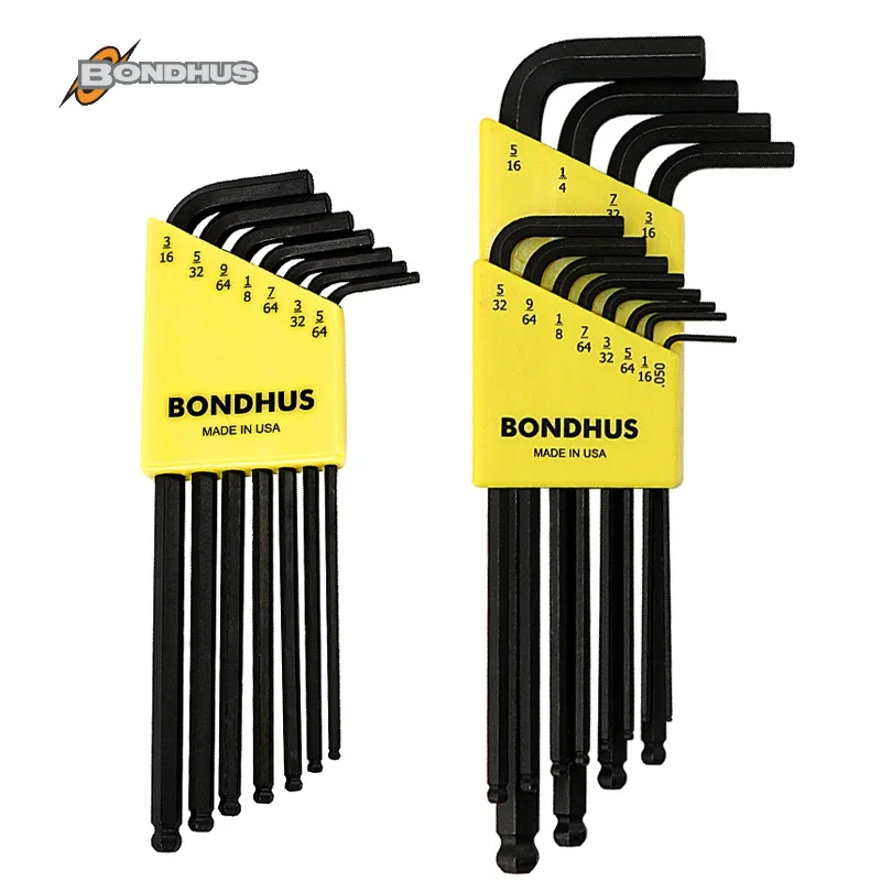 Bondhus Inch Ball Head Hex Wrench Set L Type Allen Key Sets Screwdriver Bicycle Repair Too