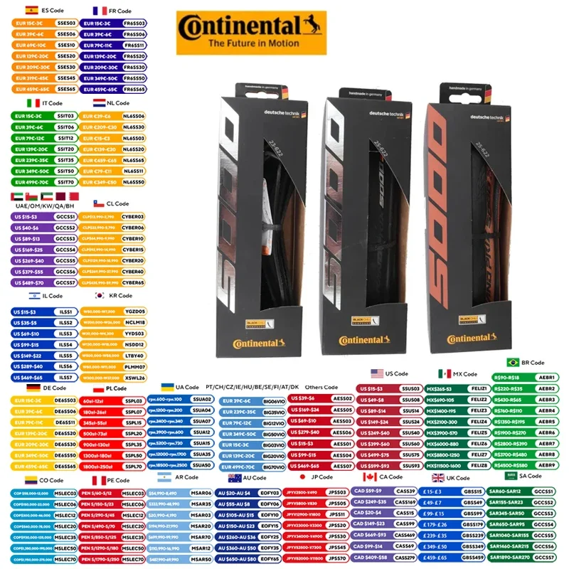 Continental Grand Prix 5000 GP5000 Road Bicycle Tire 700x23C/25C/28C/30C/32C Black/Yellow/