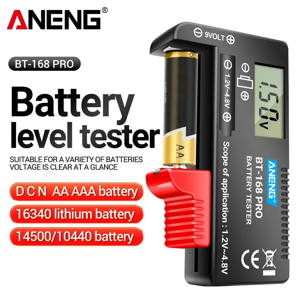 ANENG BT-168 PRO Digital Battery Tester Checkered load analyzer Display Check AAA AA Butto