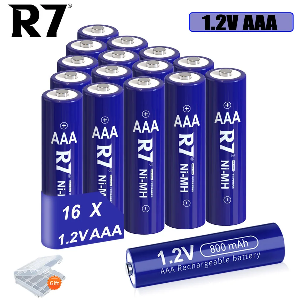R7 AAA 1.2V Ni-MH Rechargeable Batteries 800mAh (16-Pack)