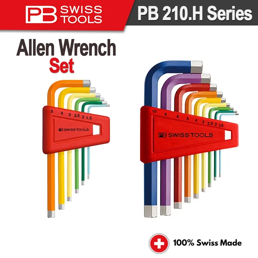 PB SWISS Tool Allen Key Sets L Wrench Kit For Allen Screw Rainbow Hex Wrenches Hand Tools