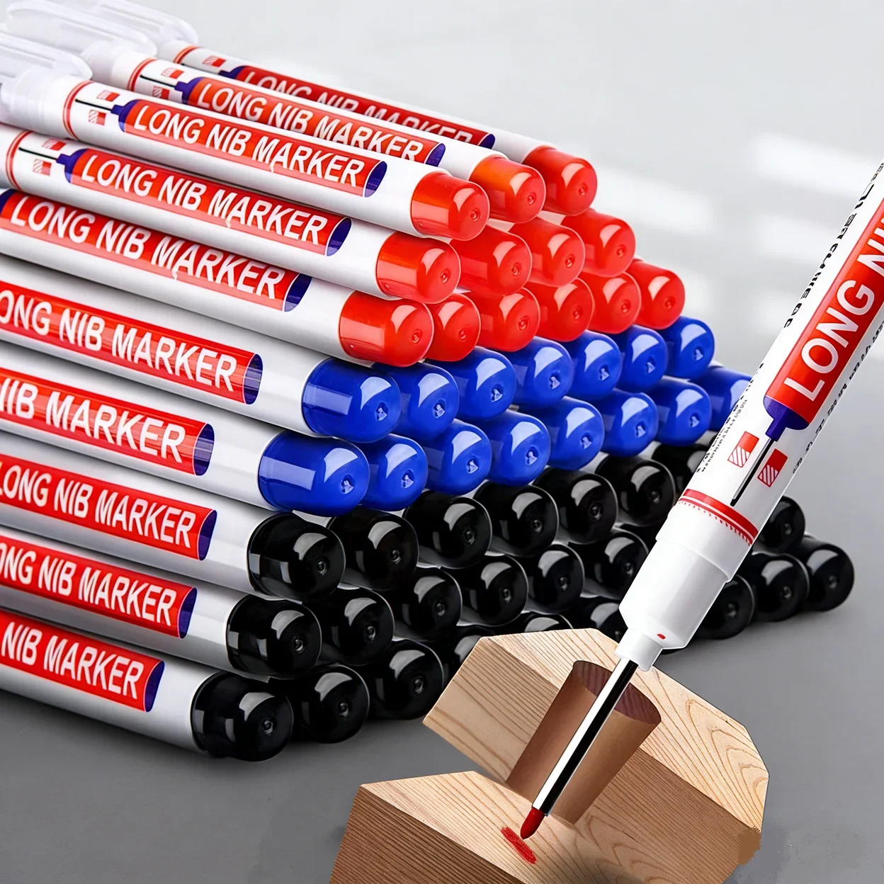 Long-Nib Waterproof Permanent Markers Set (12-Piece, Multi-Color)