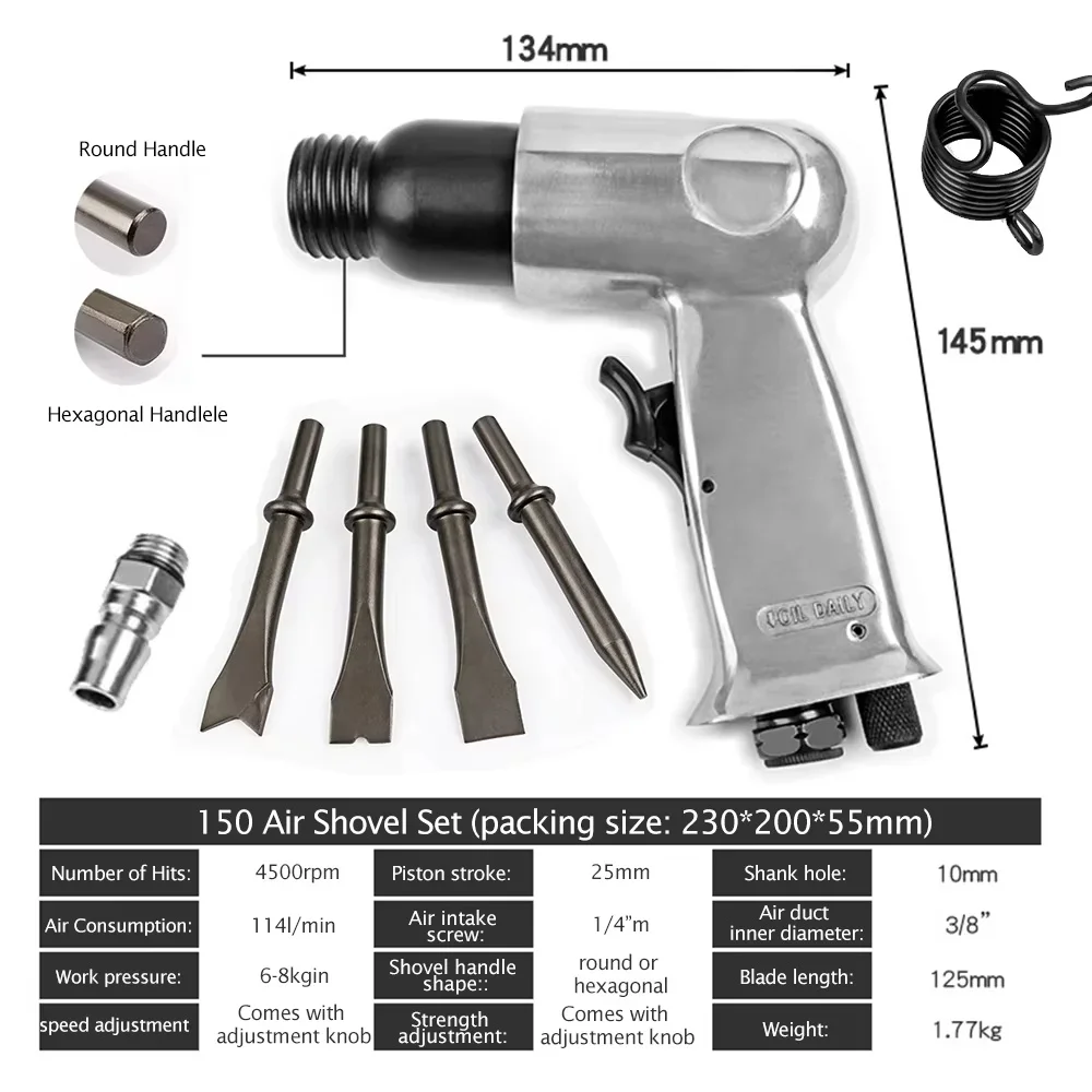 Industrial Air Hammer Powerful Handle Straight Type Air Chisel Pneumatic Hammer Shovel Too