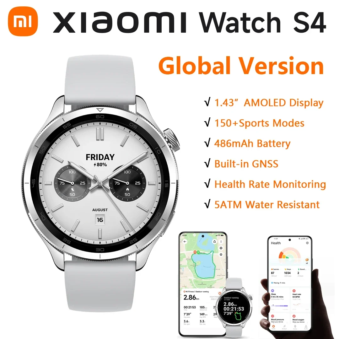 Global Version Xiaomi Watch S4 1.43" AMOLED Display Heart Rate Monitoring 150+ Sports Mode