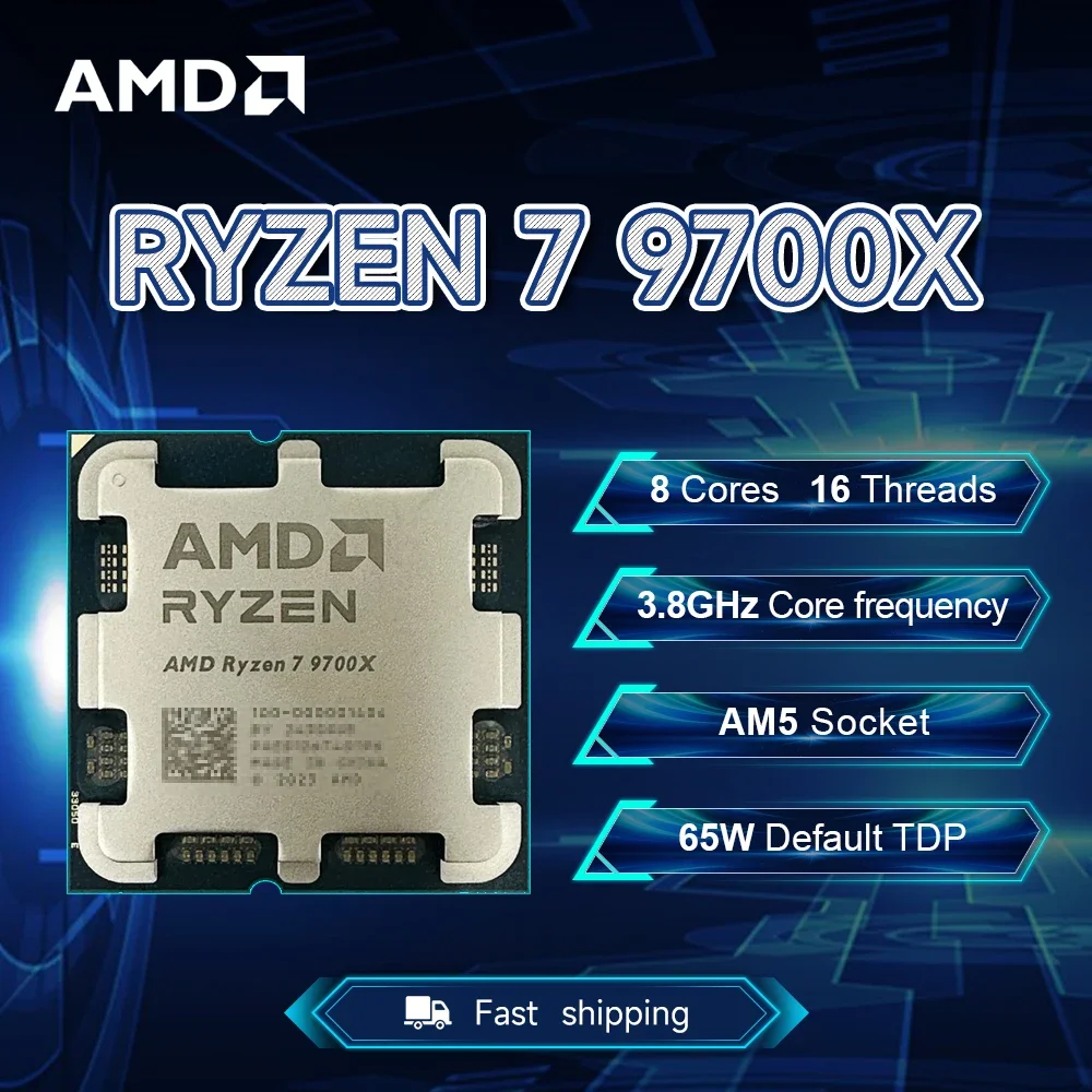 NEW AMD Ryzen 7 9700X 3.8GHz 4NM L3=32M Processor 65W Socket AM5 8-Core 16-Thread R7 9700X