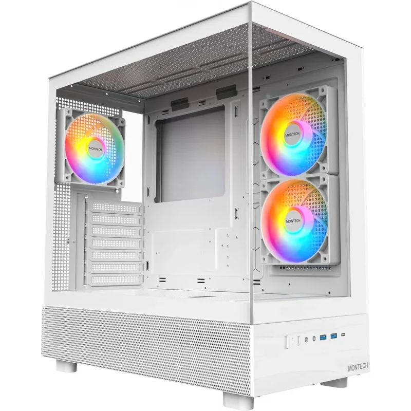 XR, ATX Mid-Tower PC Gaming Case, 3 x 120mm ARGB PWM Fans Pre-Installed, Full-View Dual Te