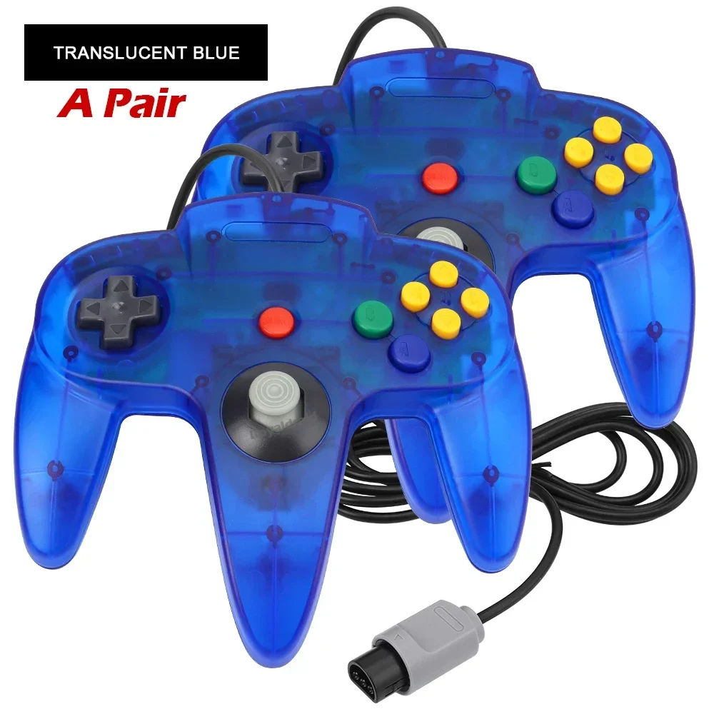 2PCS/Pair For N64 Controller Classic Wired Remote Control Gamepad Gaming Joystick Retro Vi
