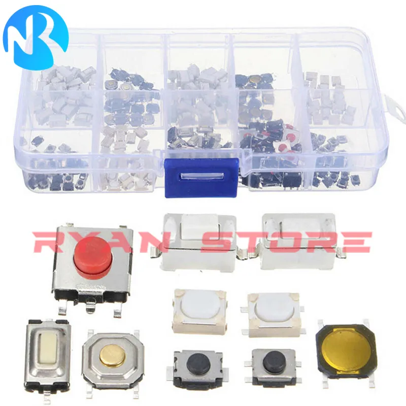 SMD Tactile Push Button Switch Kit (10 Models, 200-250pcs)
