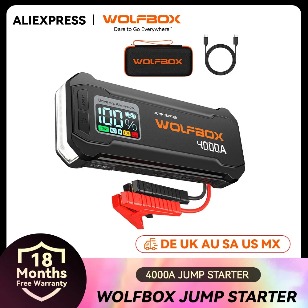 WOLFBOX JS24 4000A Portable Jump Starter