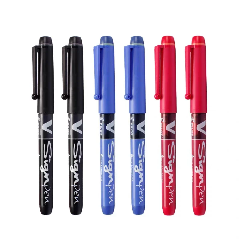 6pcs PILOT V-Sign Pen 1.0mm Large-capacity Signature Pen SW-VSP Business Office Supplies R