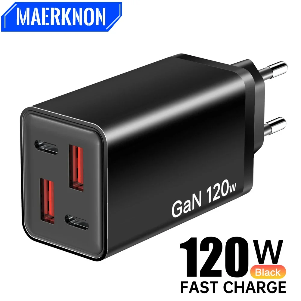USB C Charger 120W GaN Multi Ports Fast Charging Phone Charger Adapter For iPhone 16 Samsu