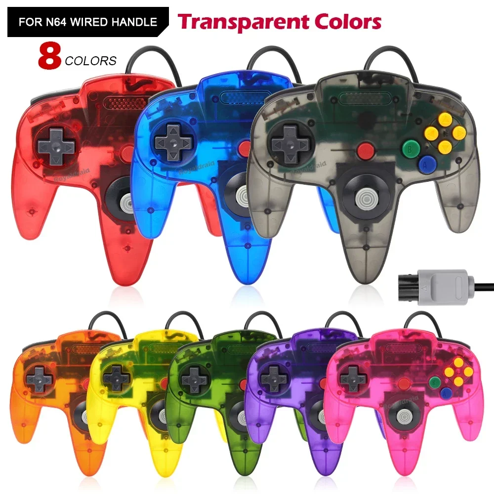 N64 Wired Gamepad – 8 Transparent Colors