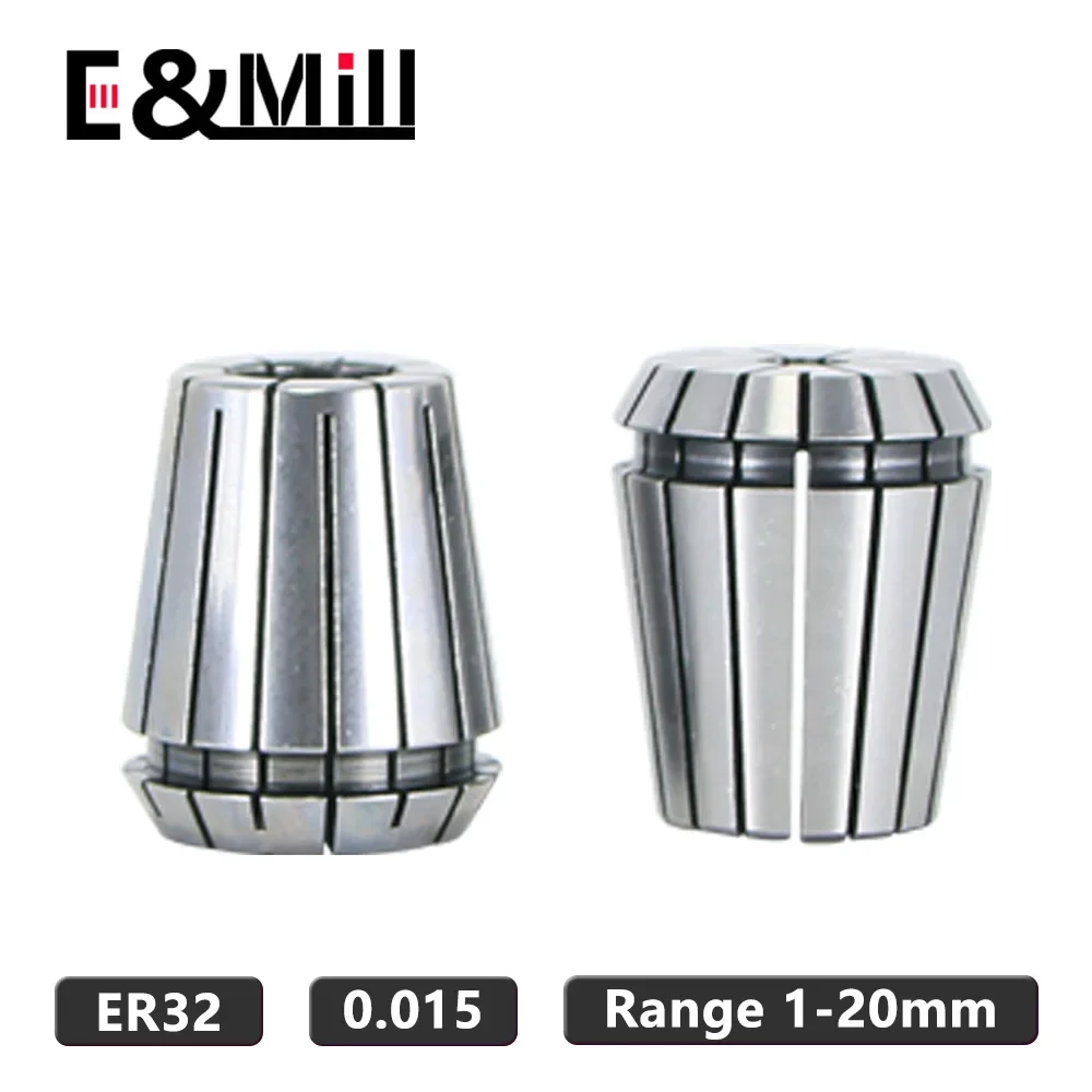 ER32 Collet Chuck (1-20mm Range, 0.015 Runout)