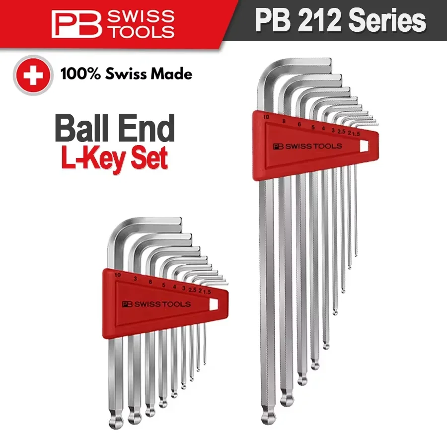 PB SWISS Tools Ball End L-Key Set Long Hex Wrench Sets Mutifunctional Allen Key PB 212.H|L